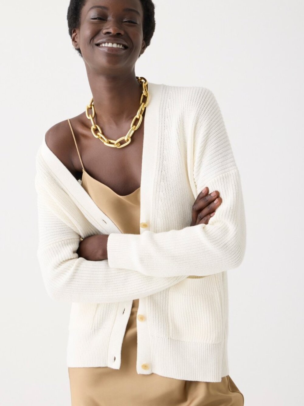 J. Crew V-Neck Cotton & Cashmere Blend Cardigan Sweater